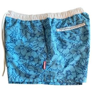 Mens AussieBum Swim Trunks, Size Medium, Blue and White